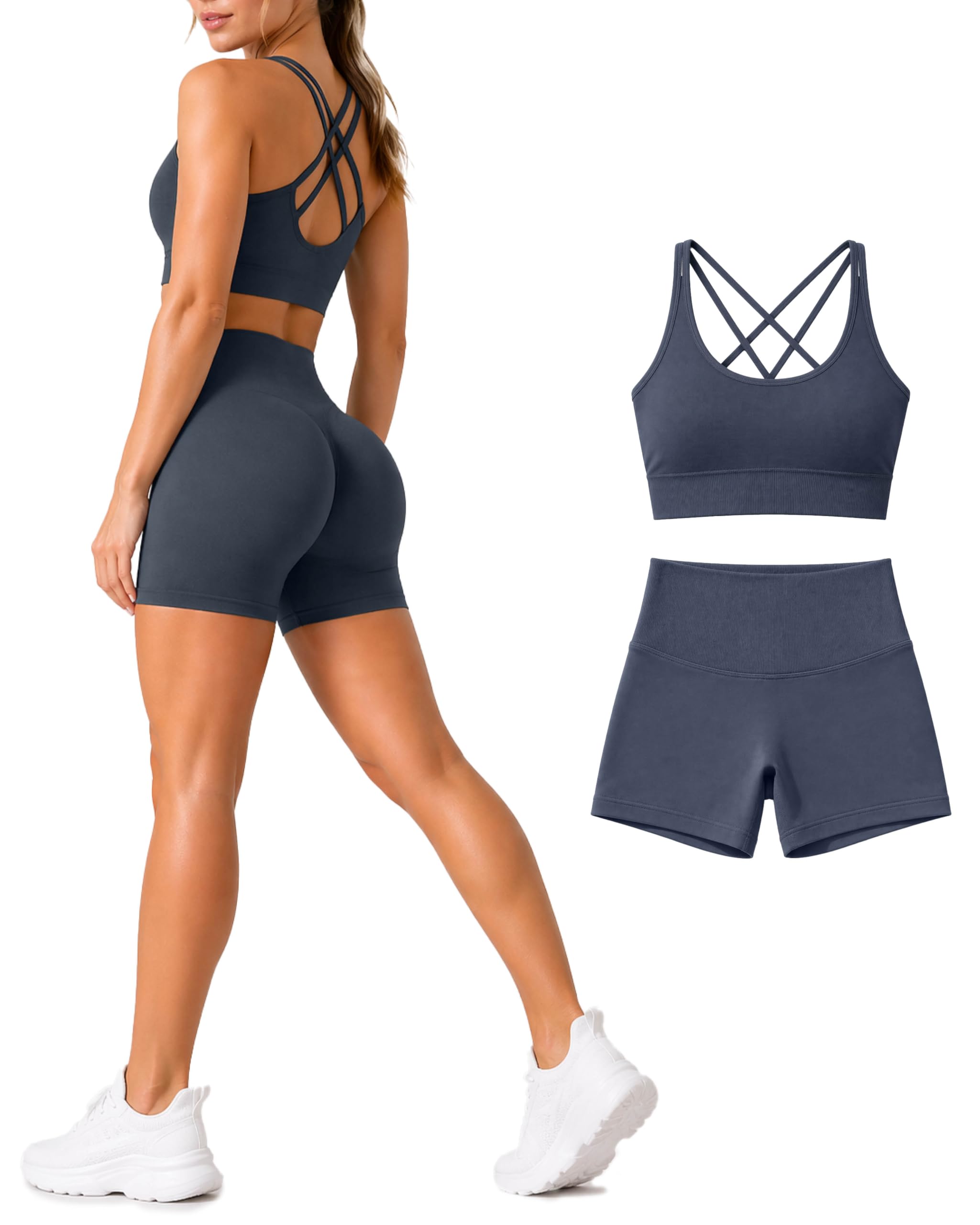 Risalti Leggins Mujer Push Up Cortos Sculpt - Mallas Deporte Mujer, Mallas Push Up Mujer, Leggins Push Up Mujer Sin Costuras, Leggins Deportivos Mujer, Pantalon Yoga Mujer - Made in Italy