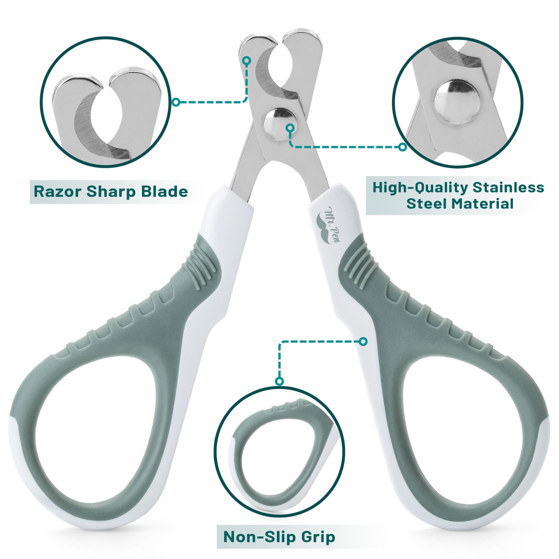 Mr. Pen Cat Nail Trimmer - Cat Nail Clippers - Olive - Stainless Steel Blades - Safe & Easy Nail Trimming for Cats of - image 5