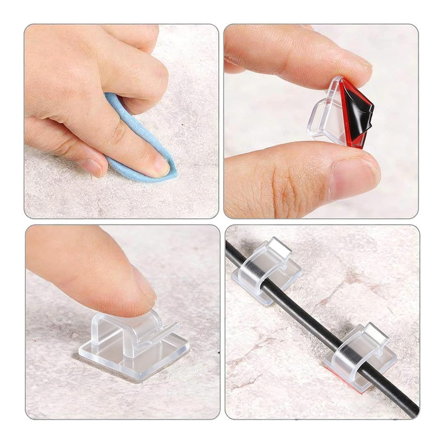 100PCS 0.55 * 0.55 inch Cable Clamps No Punching Wire Card Crimp Buckle Clamps and Light Tape Fixed Aligner Plastic Clips Suitable for String and Color Lights — Amazon image 5