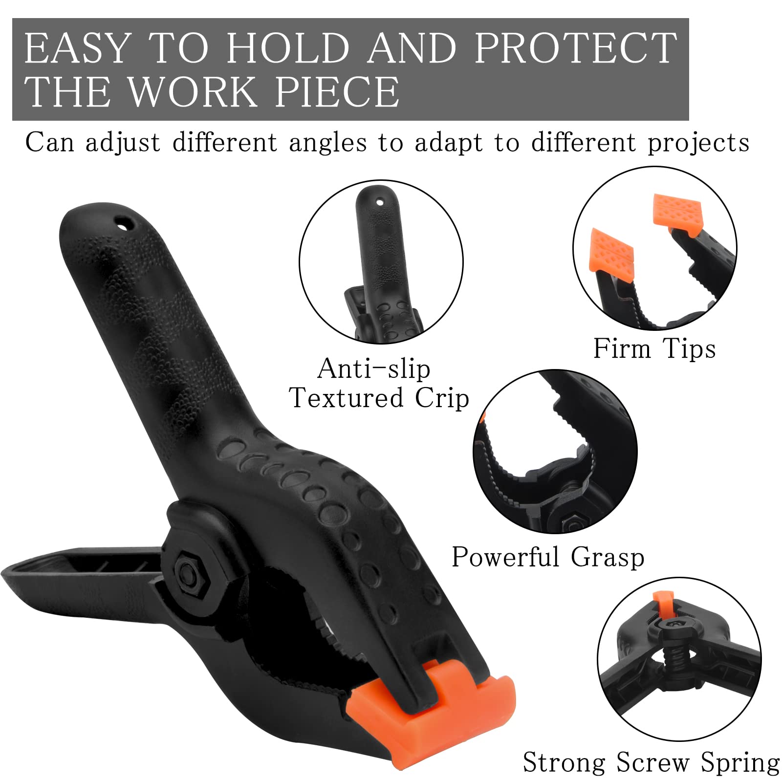 Mini Morse Morsetti Stringenti A Molla Falegnameria 100 E 150 Mm Silverline 2 Pezzi - 100 Mm | Leroy Merlin - Foto 4