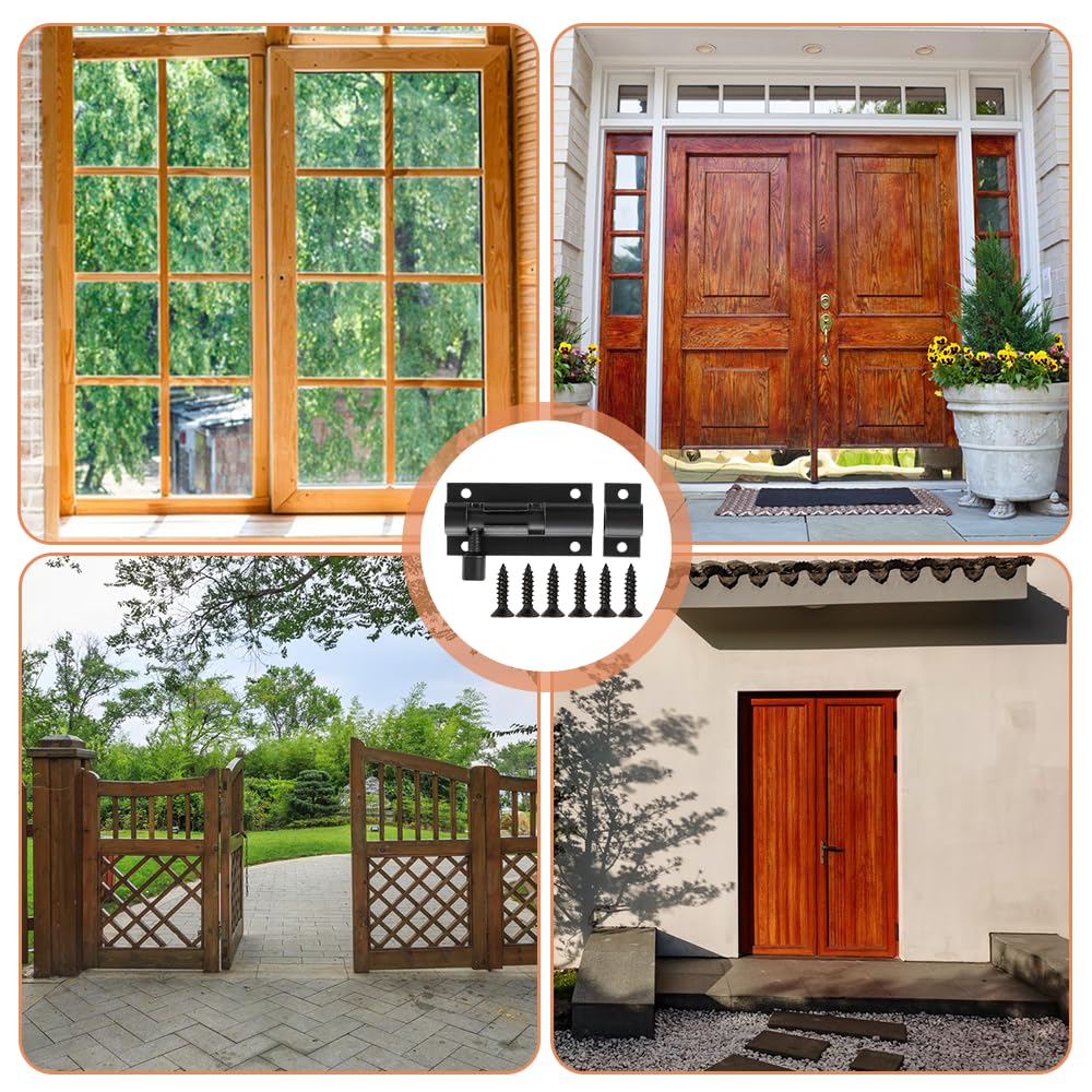 Lot De 4 Verrou Targette, Pour Verrou Porte Lnterieure,Loquet Porte Exterieur, Targette De Porte, Loquet Porte - Bricolage