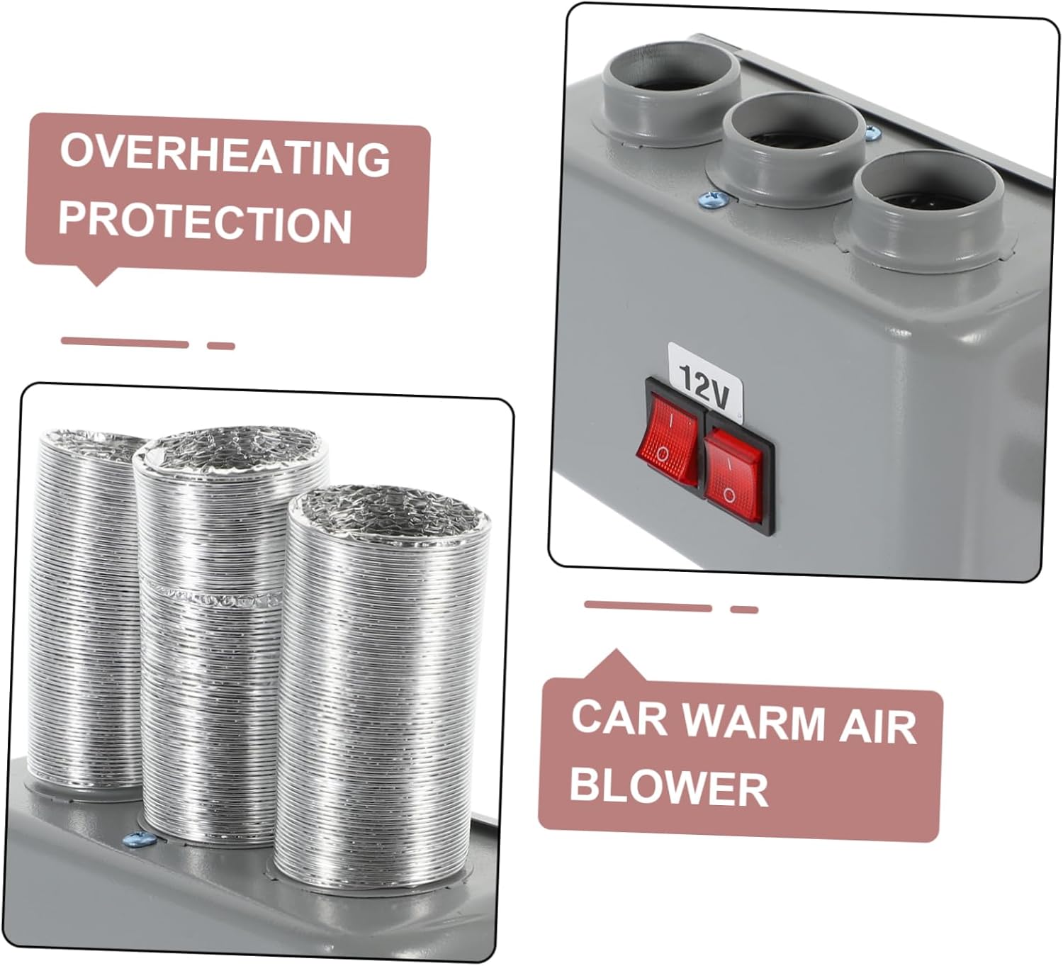 Mikinona Portable Auto Heater Fan 800w Car Windshield Demister Car Heater Overheat Protection Safe Easy to Use