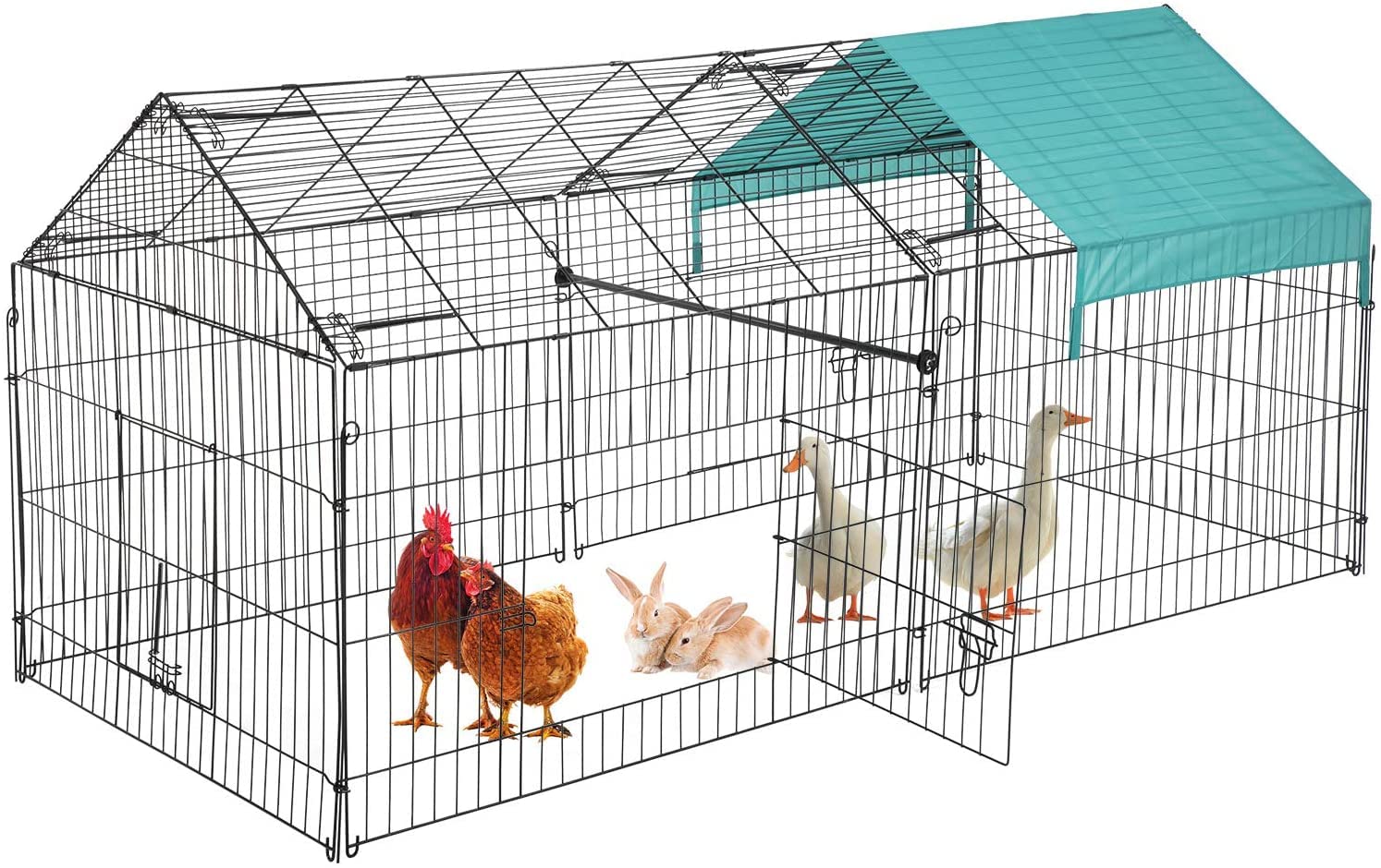 Buy BestPet Large Metal Chicken Coop, Chicken Run Outdoor Walkin