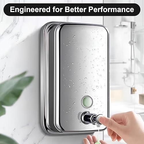 Miniatura 8 de Dispensador de jabón resistente para montaje en pared, dispensador de jabón de acero inoxidable, bomba manual de líquidos, bomba sin fugas, para uso
