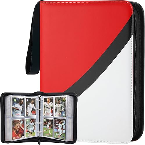 Carpeta de tarjetas para tarjetas de 4 bolsillos, compatible con tarjetas, 4 bolsillos para 400 tarjetas. Carpeta de tarjetas intercambiables con