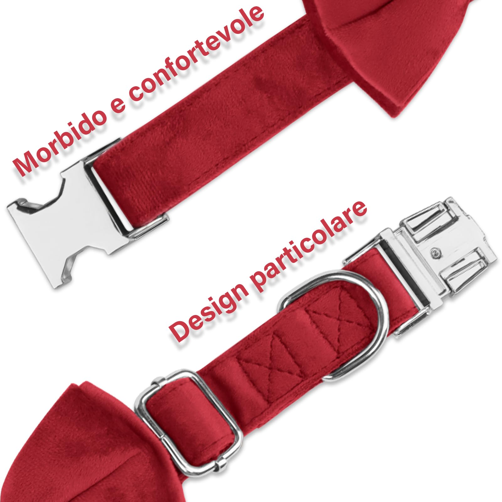 KTWSUEF Collare Cane, papillon cane Collare per Cani Velluto, Collare per Cani Comodo Resistente, Papillon per Cani Rimovibile Regolabile, Per Matrimoni, Compleanni, Eventi Festivi