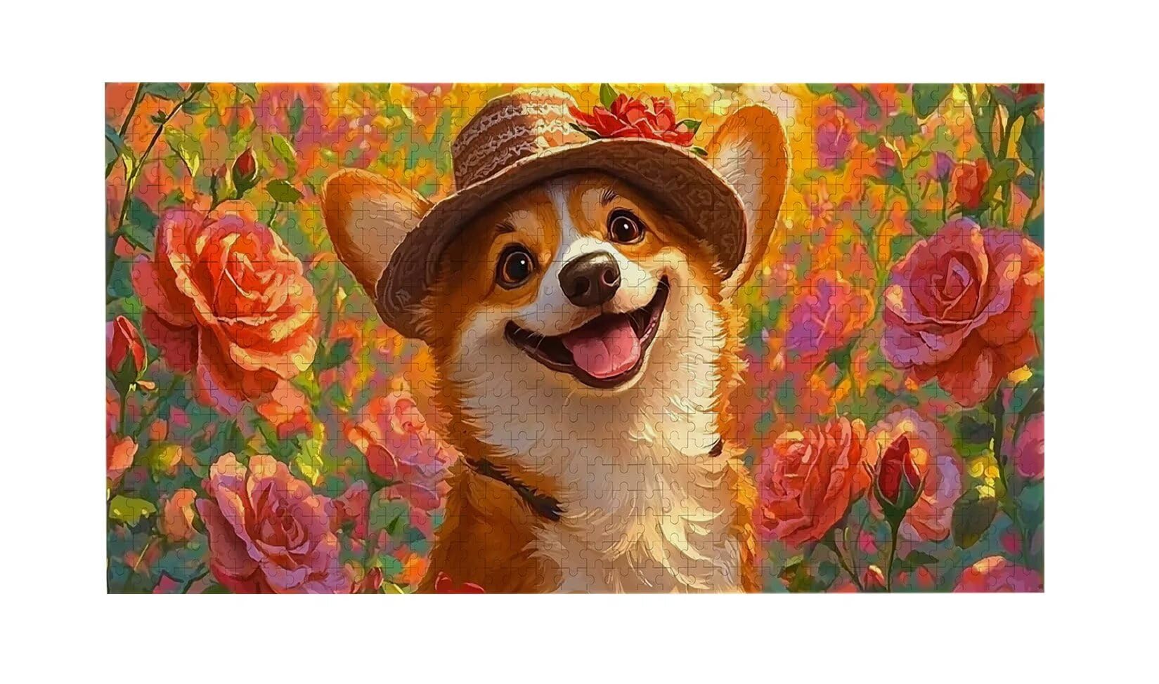 Puzzle para Adultos 1692 Piezas, Lindo Corgi Puzzle, Difícil, Desafiante, Rompecabezas Encajan Perfectamente, Letras en la Parte Posterior, sin Polvo, Regalo para Personas Mayores (179x31cm) v-597