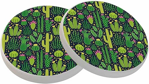 oFloral Juego de 2 posavasos para plantas verdes para bebidas, flores de cactus, exóticas mexicanas, regalos de inauguración de la casa, nuevo hogar