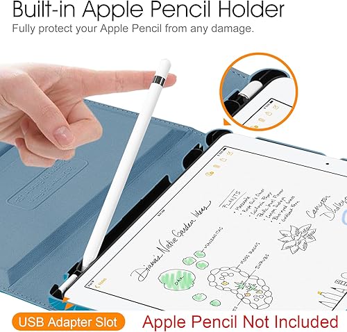 Vista 83 de Fintie - Funda giratoria para iPad de 9ª generación / 8ª generación / 7ª generación, de 10.2 pulgadas, funda giratoria en 360 grados, funda Azul