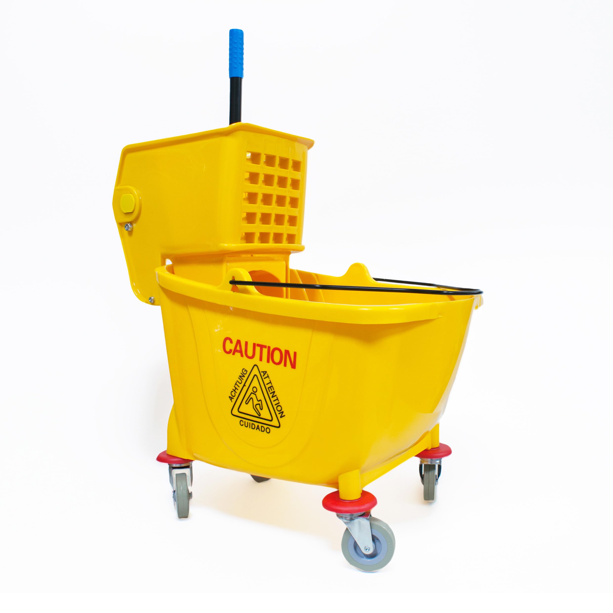PAMEX - Cubo Industrial con Escurridor Prensa Cpacidad 32L Rótulas Mecánicas