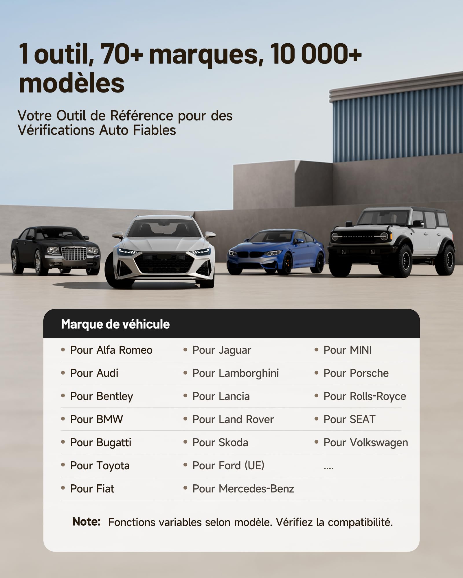 TOPDON AD500O Français OBD2 Scanner, Valise Diagnostic Auto pour 4 Systèmes