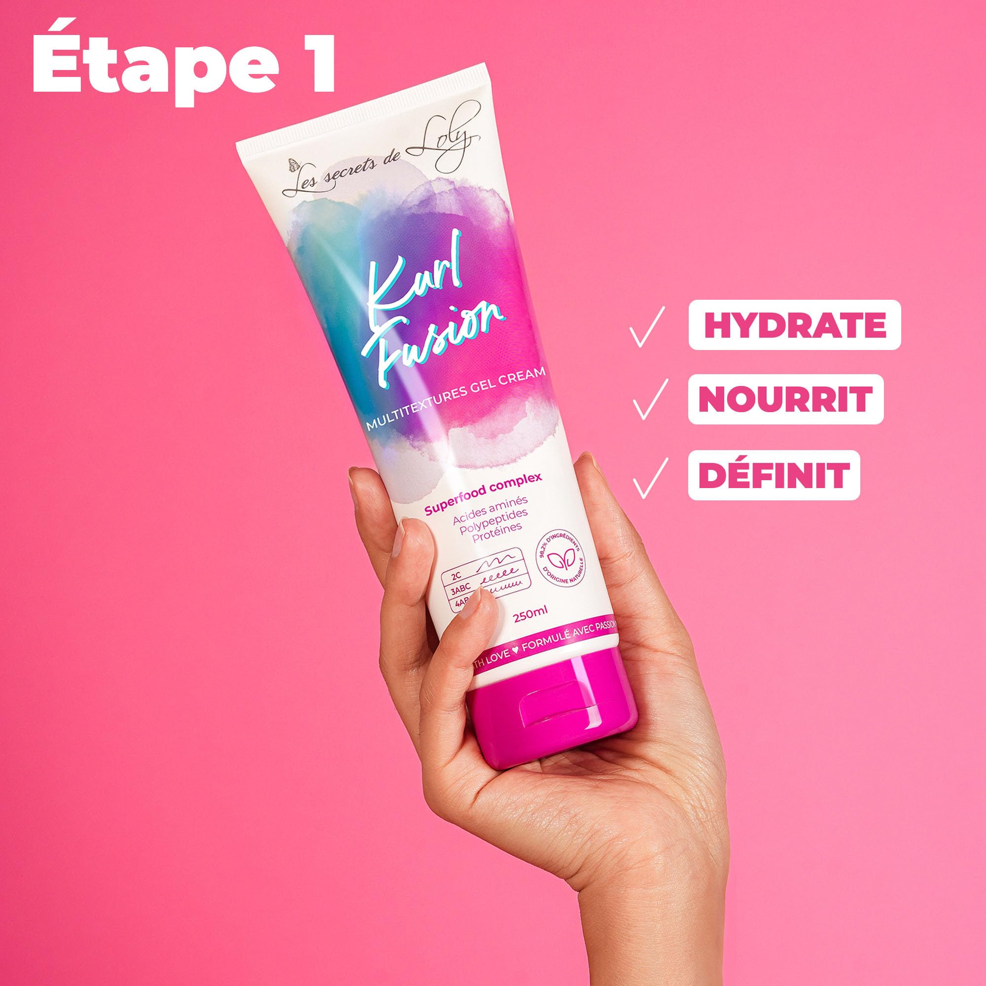 Les Secrets De Loly – Lot Kurl Fusion & Cloud Fusion + Trousse – Crème Gel & Mousse coiffante – Hydratation, nutrition, définition, fixation longue durée – Ingrédients naturels