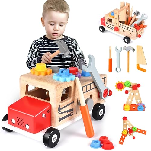 Coffret à Outils en Bois Montessori - Voiture Jouet Éducatif