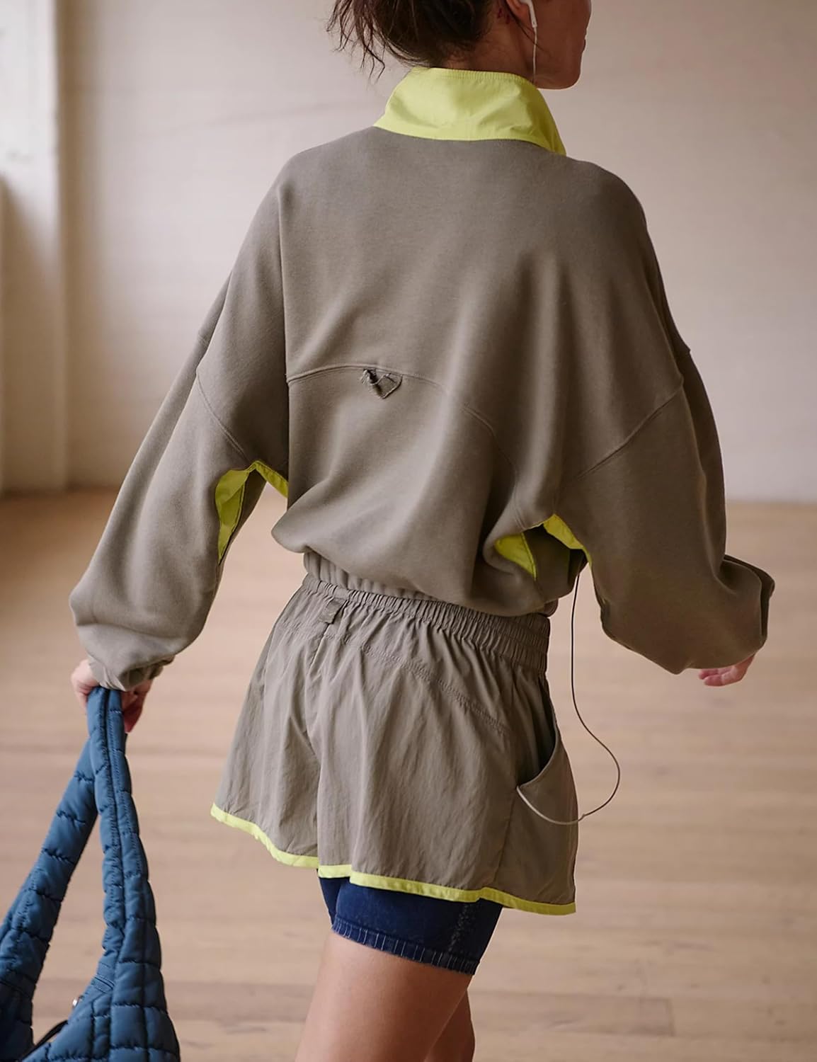 Women Quarter Button Sweatsuits 2025 Oversized Color Block Sweatshirts Sets Shorts Tracksuits Casual 2 Piece Outfits