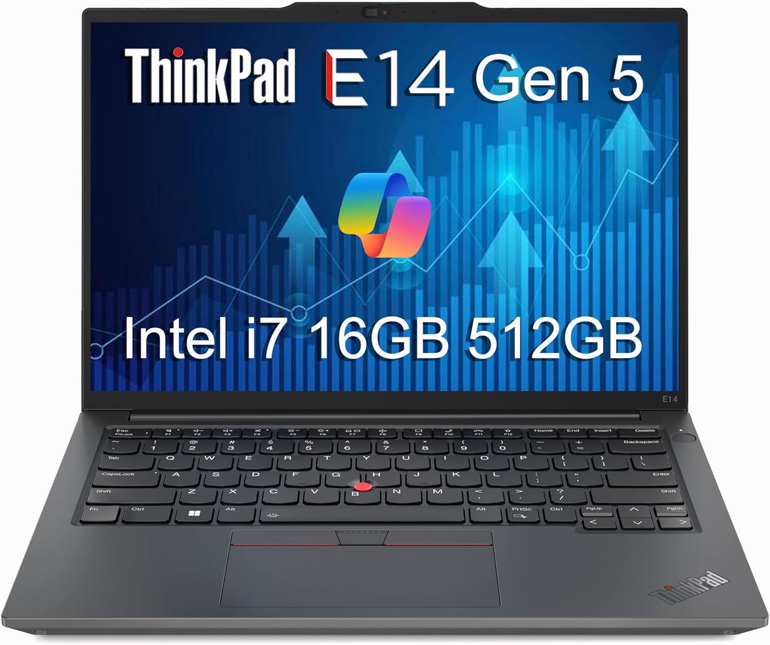 Lenovo ThinkPad E14 Business Laptop (14" FHD+ Anti-Glare, Intel 10-Core i7-1355U, 16GB RAM, 512GB SSD) Backlit Keyboard, Fingerprint, Fast Charge, 1080p RGB Webcam, Thunderbolt 4, Win 11 Pro w/Copilot