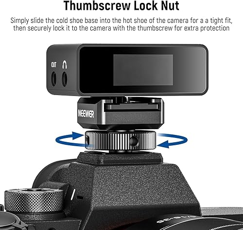 Miniatura 4 de NEEWER Adaptador de montaje de zapata fría compatible con DJI Hollyland Rode receptor de micrófono Lavalier inalámbrico, accesorios de micrófono