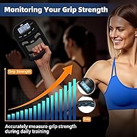 Vista 5 de Hand Grip Strength Tester Trainer, 396lbs/180kg Hand Grip Dynamometer with LCD Display, Ideal for Sports, School, and Home Use(Battery Version)