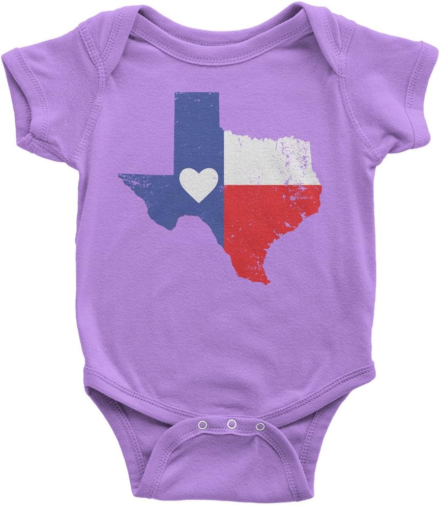 Threadrock Baby Texas State Flag with Heart Infant Bodysuit