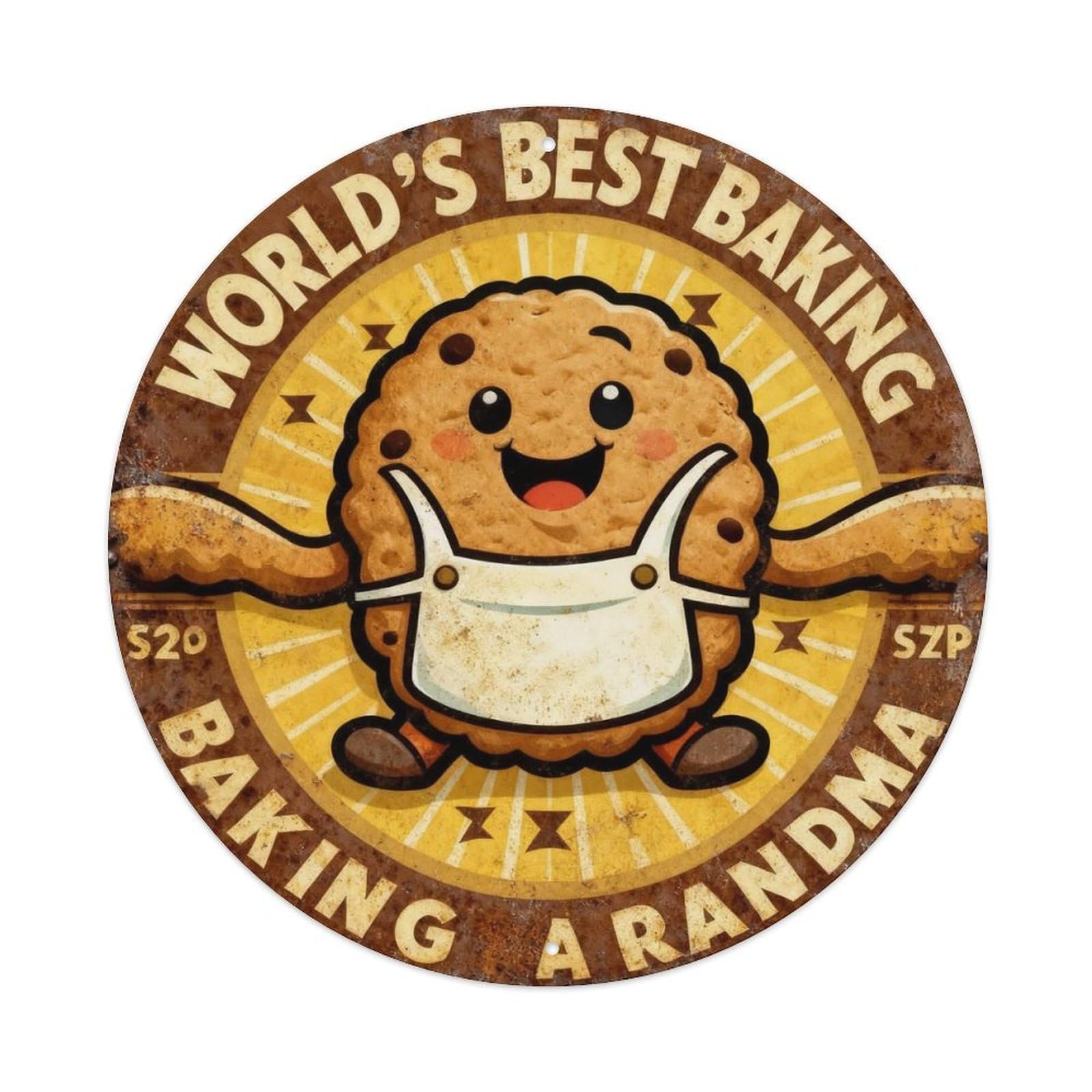 Vintage Baking Grandma Metal Tin Sign Plaque