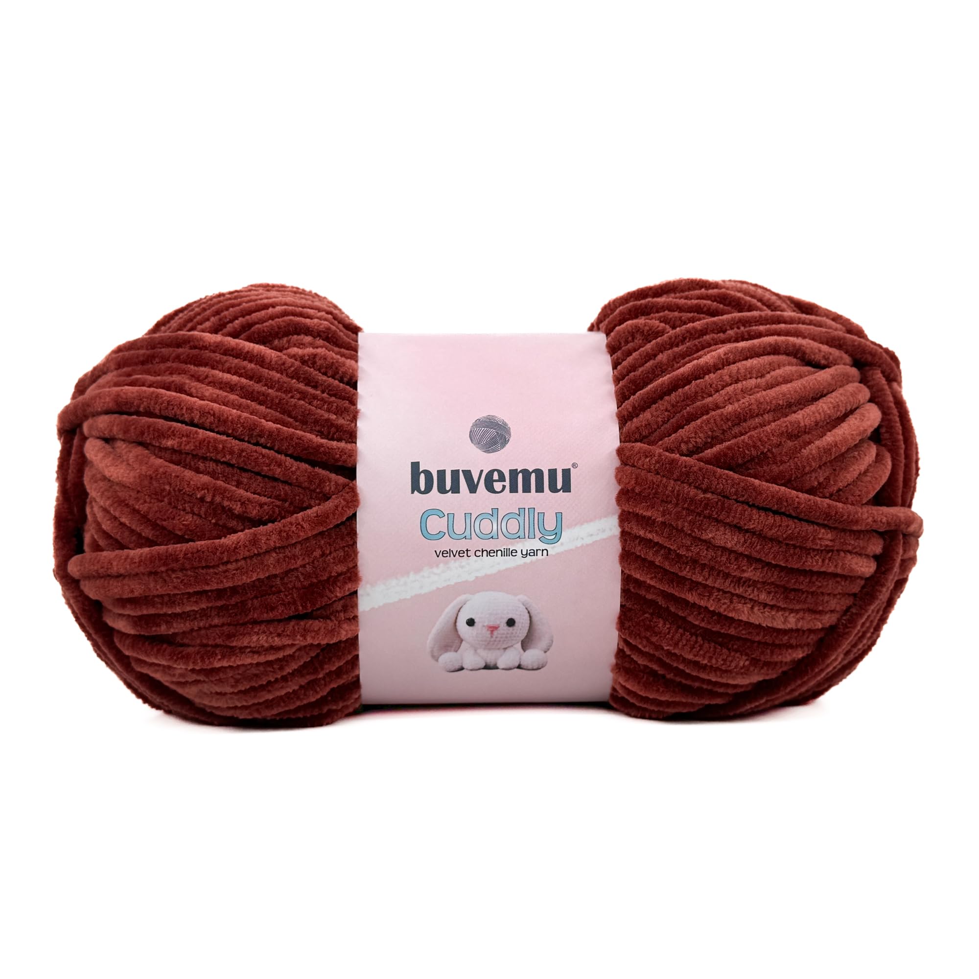 Photo 1 of **2 PACKS** Cuddly Velvet Chenille Yarn, Super Soft Fluffy Bulky for Knitting Crocheting Crafting Blanket Amigurumi, Durable for Shedding, 100 Gram (3.53 Ounces) 109 Yards (100 Meters) (Cinnamon)