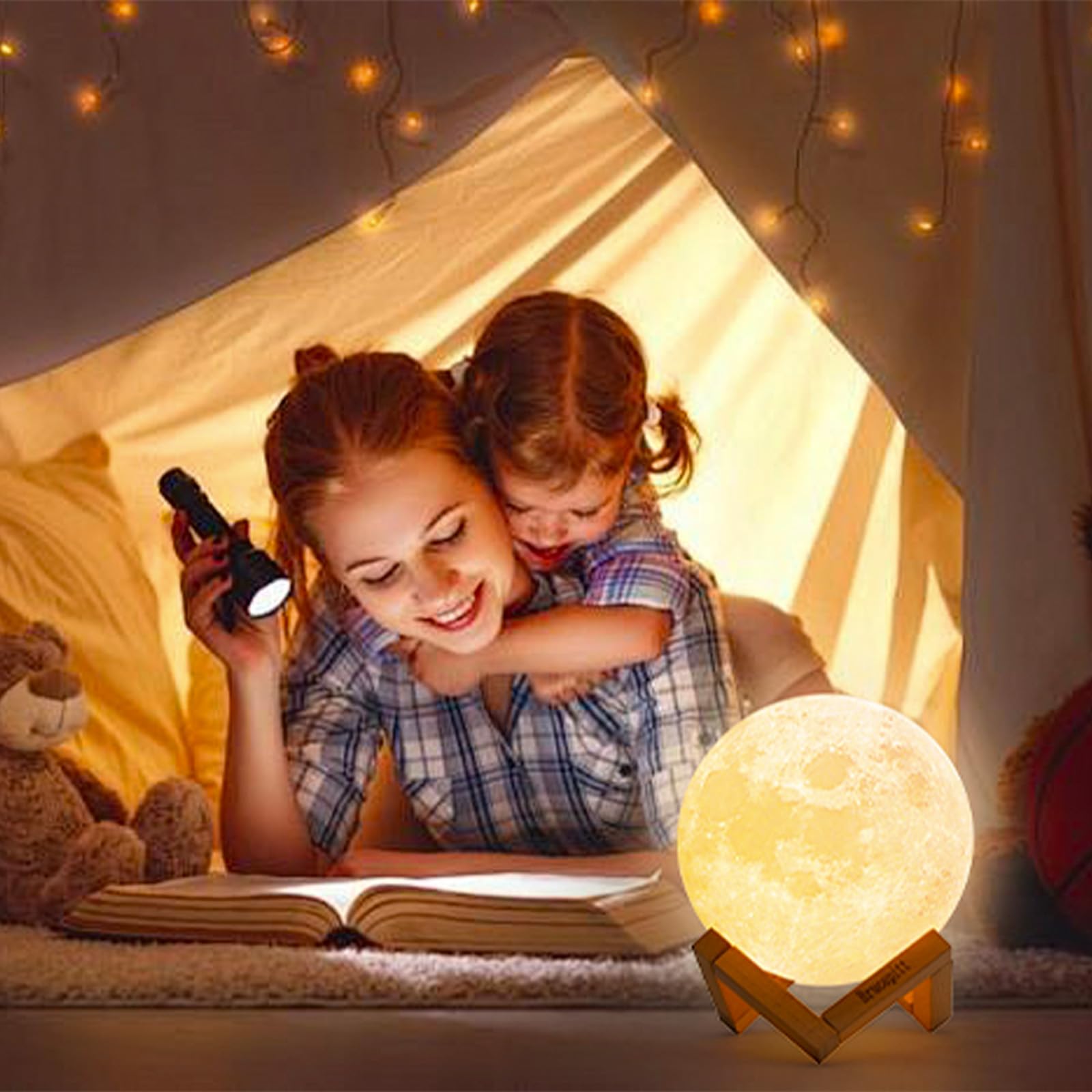 Lámpara de luna, control remoto o control táctil, carga USB, luz de luna de 16 colores para el día de San Valentín, Acción de Gracias, cumpleaños, Navidad, luz nocturna (4.7 pulgadas)