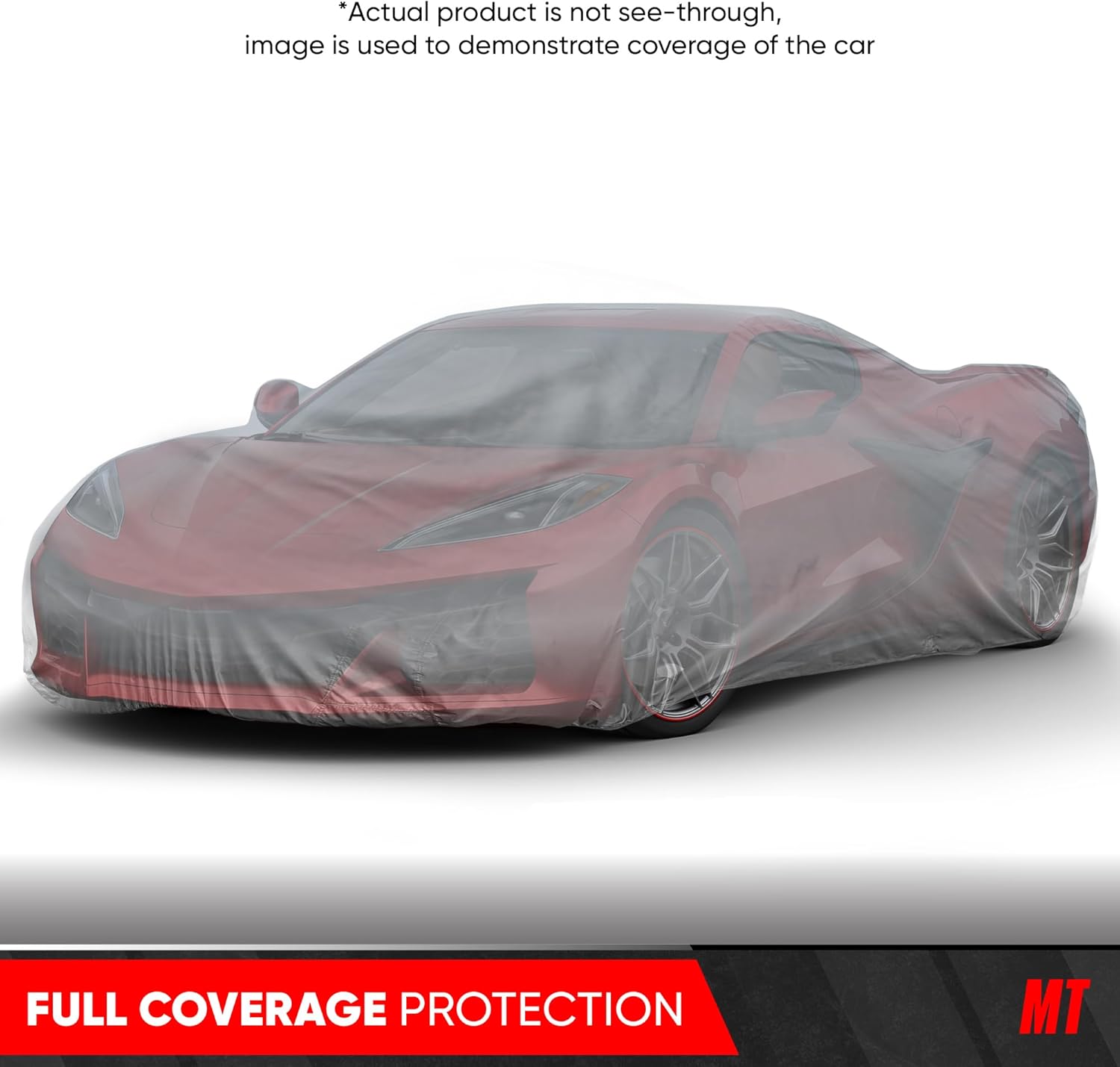 Motor Trend 4-Series Lightweight Car Cover, Fits 2015-2025 Chevrolet Chevy Corvette C7 C8 Z06 ZR1, Breathable Anti-Moisture Water-Resistant Scratch-Resistant, All-Weather Outdoor & Indoor Use