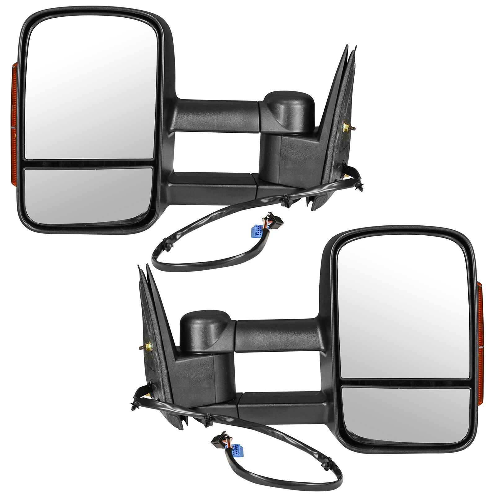 Trail Ridge Tow Mirror Power Heated Signal Textured Black Pair Set for