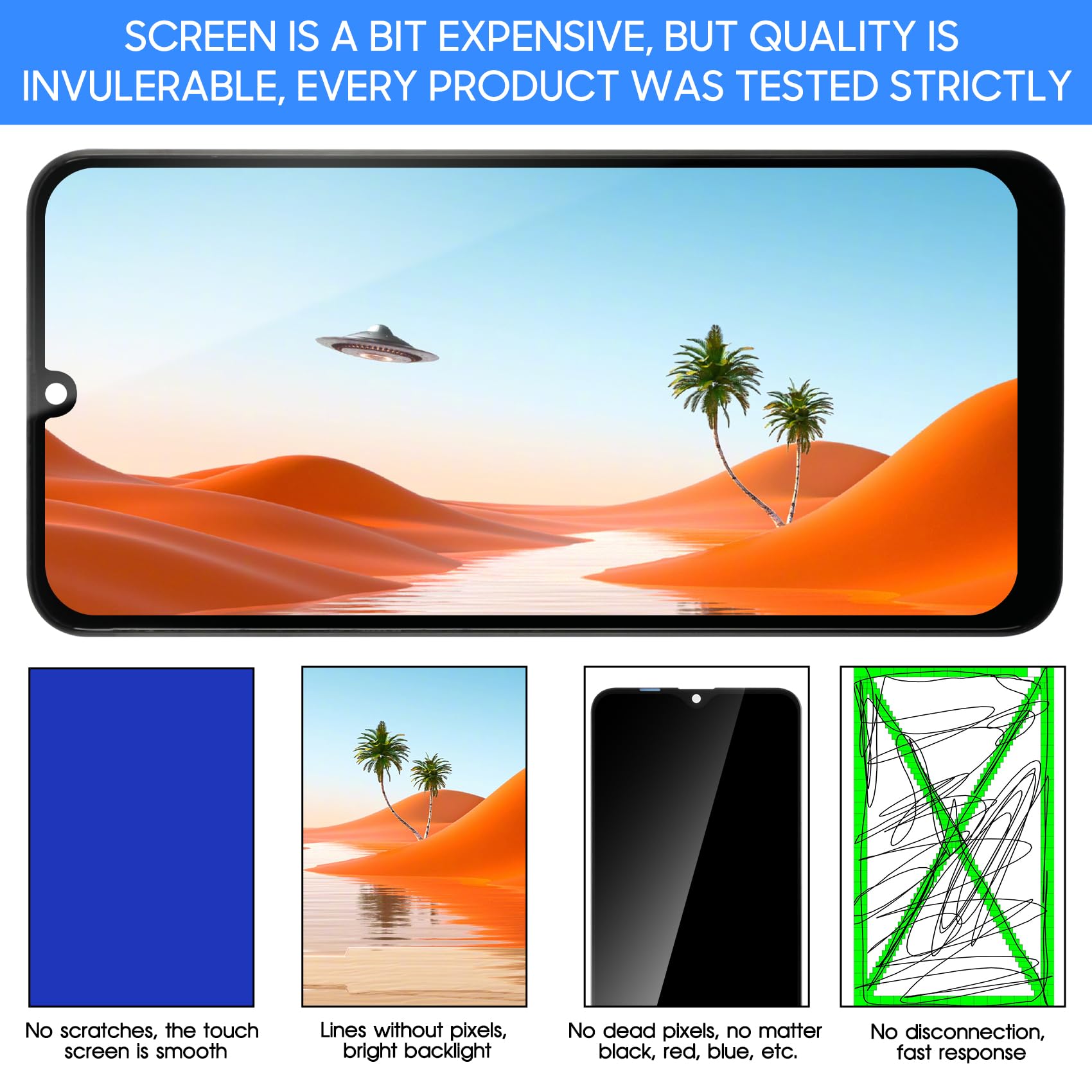 LADYSON OLED Schermo LCD per Samsung Galaxy A50 A505 SM-A505FN/DS A505F/DS LCD Display Touch Screen Digitizer Assemblaggio Kit con Strumenti (Nero con Cornice,Non per A50S)