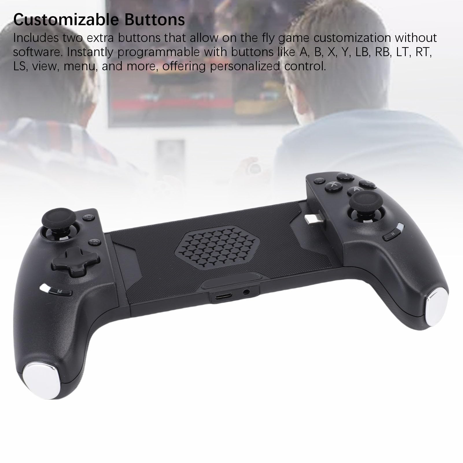 Fabater Zaawansowany Mobilny Pad do Gier Przewodowy Kontroler Bluetooth USB C z Konfigurowalnymi Przyciskami dla Systemu IOS 4,5–7,5 Cala