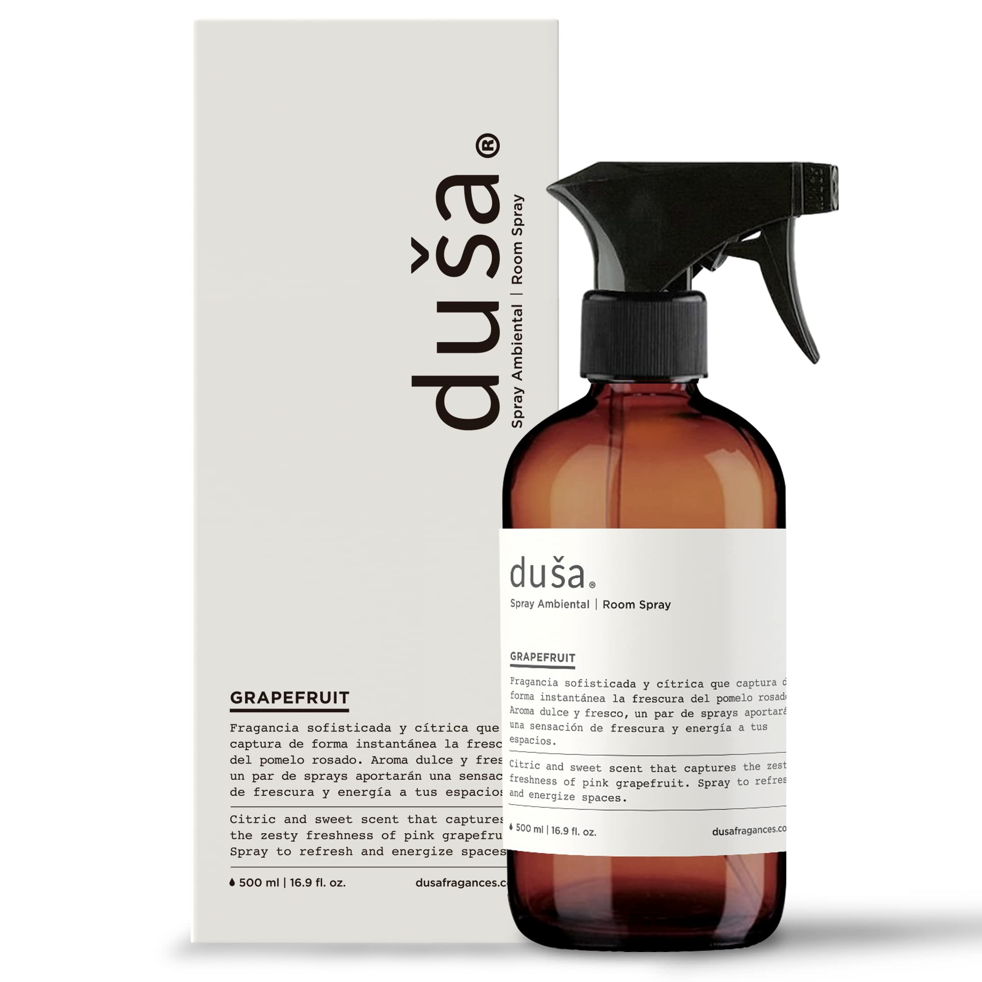 Dusa Grapefruit Room Spray - 16.9 fl oz - Ultimate Home Fragrance, Bed Room Essentials & Soothing Fabric - Natural Air Freshener & Linen Mist for Home - Eco-Friendly Odor Eliminator w/Aromatherapy