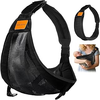 Babytrage, Ergonomisch Hüfttrage, Baby Carrier Seitlich, Verstellbare Tragetuch Baby, Babytrage Neugeborene ab Geburt Für Neugeborene Bis 3-36 Monaten(Schwarz)