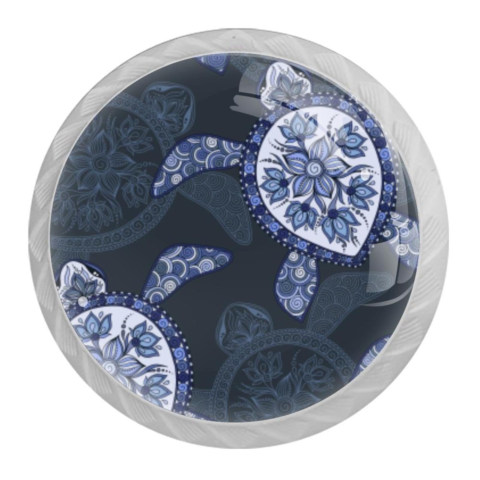 Tqmspg Multi04 4 Pieces Drawer Pulls Turtles Door Knobs Dresser Handles For Kitchen Wardrobe Cupboard Hardware Furniture