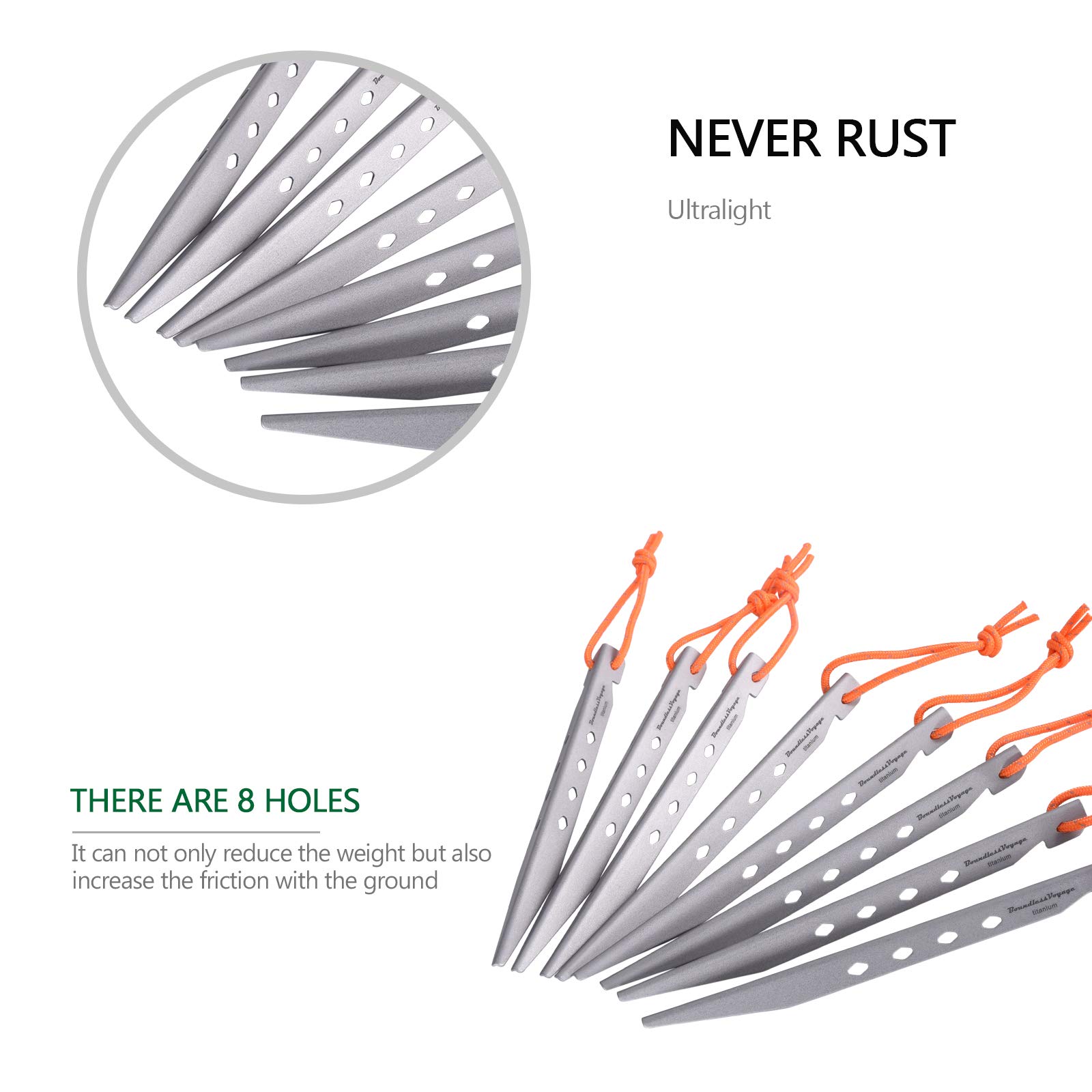 iBasingo 8pcs/lot Titanium Pegs 16.5CM V-Shaped Ultralight Camping Tent Stakes Outdoor Tent Nails Pegs Hardware for Soft Ground Ti4007P