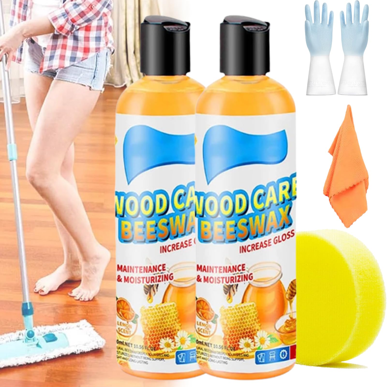 Anti-Cracking & Polishing Beeswax For Wooden Floors,Bienenwachs Spray,Beewax Für Möbel,Beeswax Spray Furniture Polish,Micro-Molecularized Beeswax Spray (2 stuck)