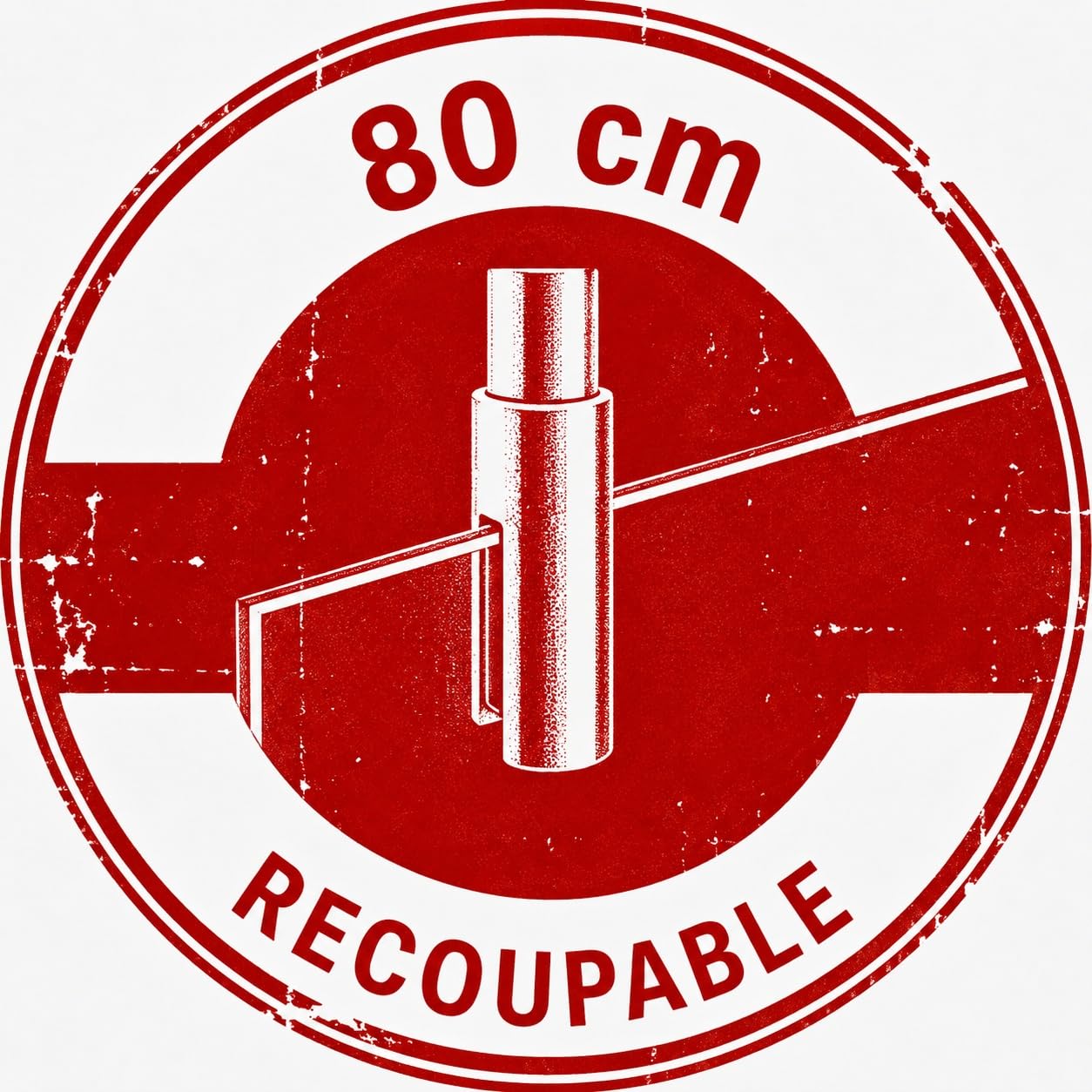 Schulte barre stabilisation chromée 80cm fixation plafond verre 5/8mm | recoupable