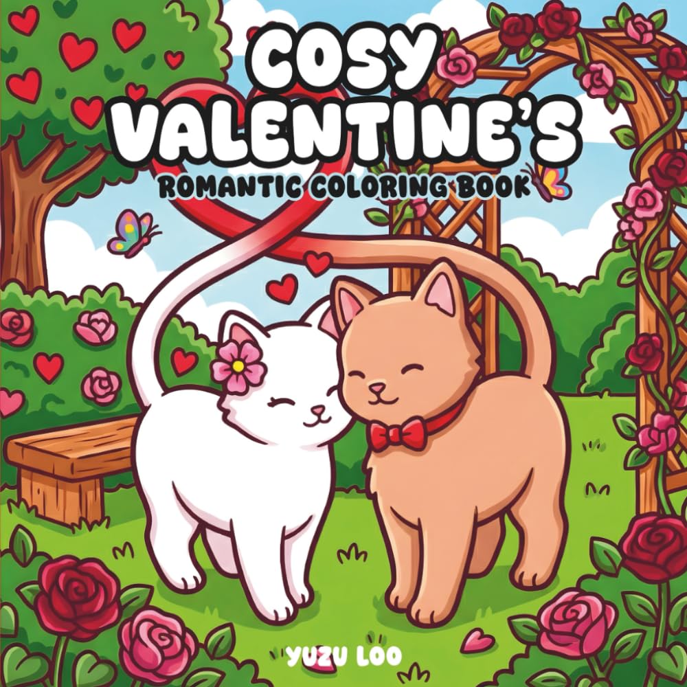 Cosy Valentine's : Cute Coloring – 40 Cosy Drawings, Bold Line and Easy