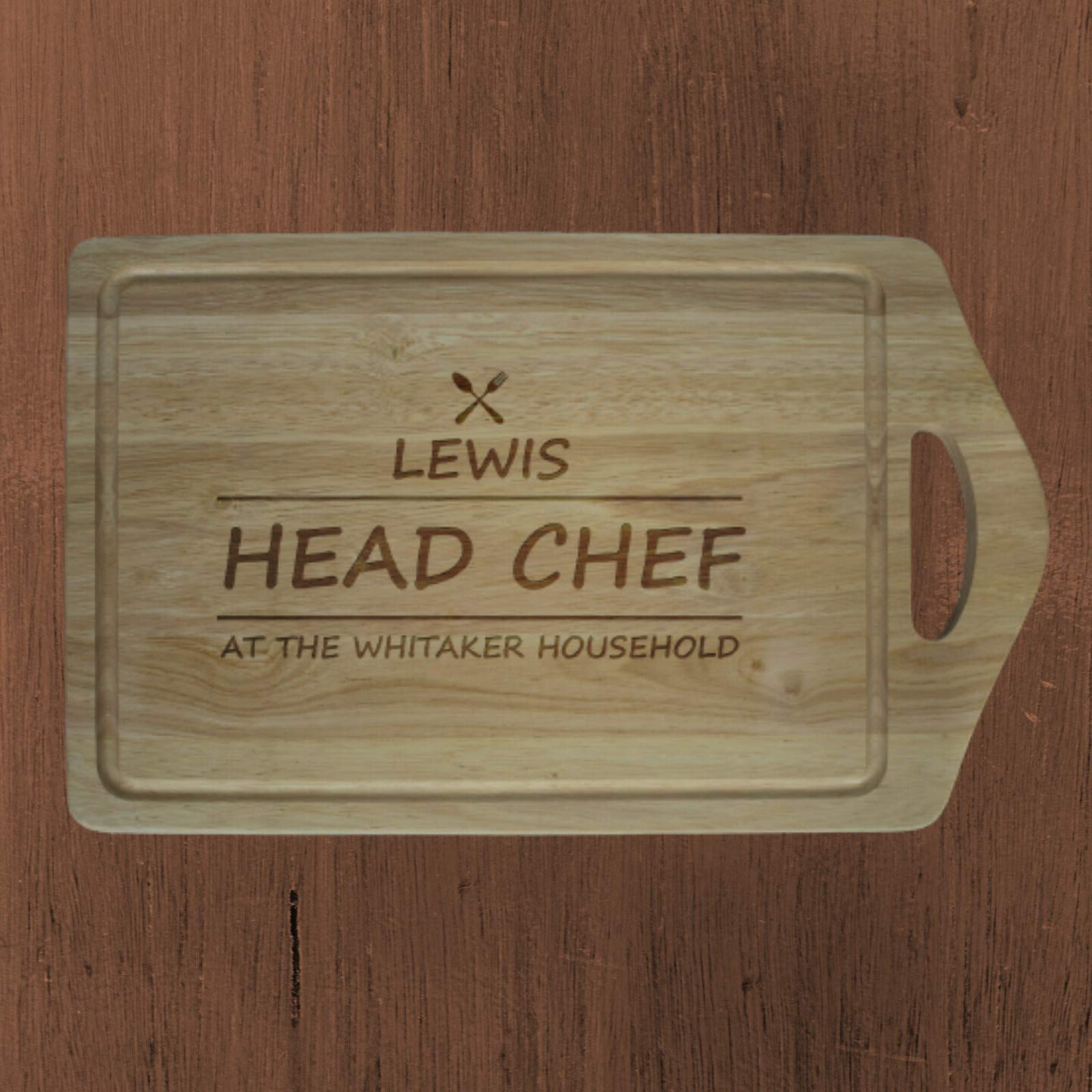 Be-Creative Tabla de cortar de madera personalizada, con grabado láser, tamaño extra grande, 450 x 280 mm, estilo 3