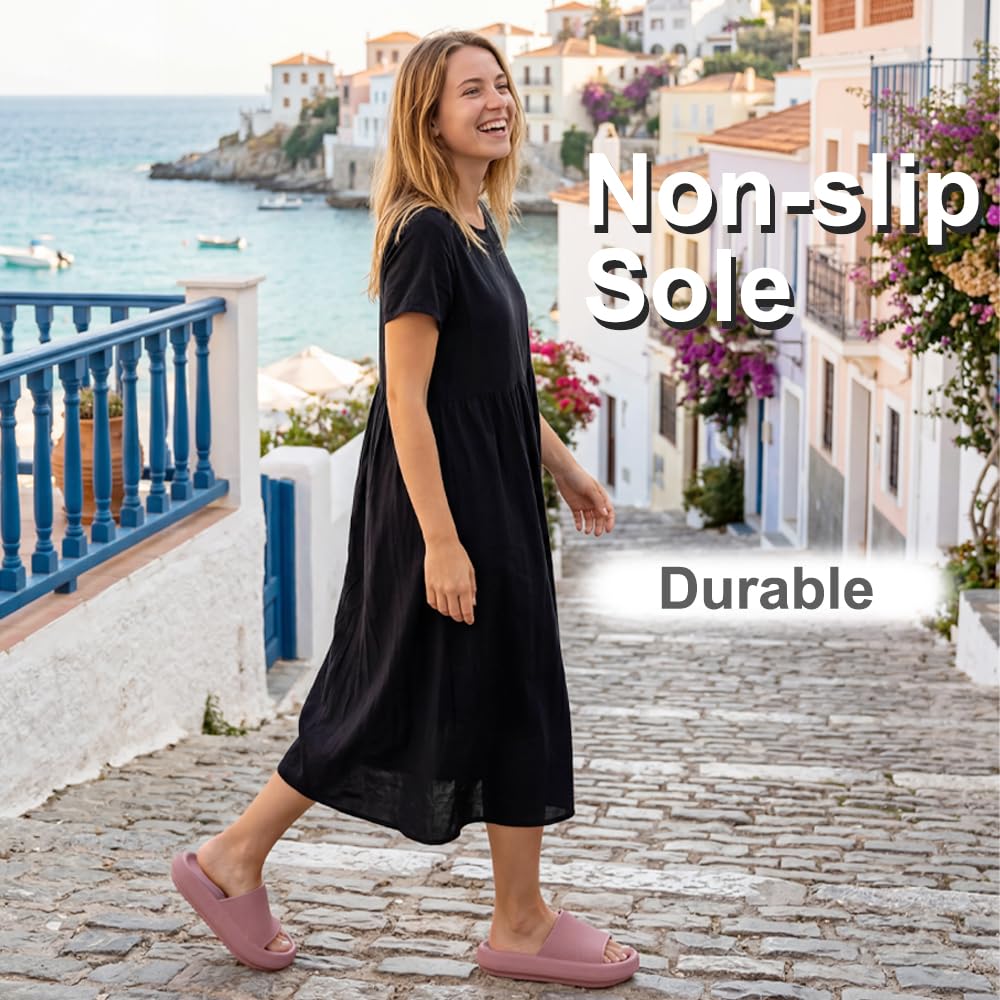 Donpapa Badeschuhe Damen Original Badeschlappen rutschfest Hausschuhe rutschfest Badelatschen Pantoletten Herren Sommer Cozy Schlappen