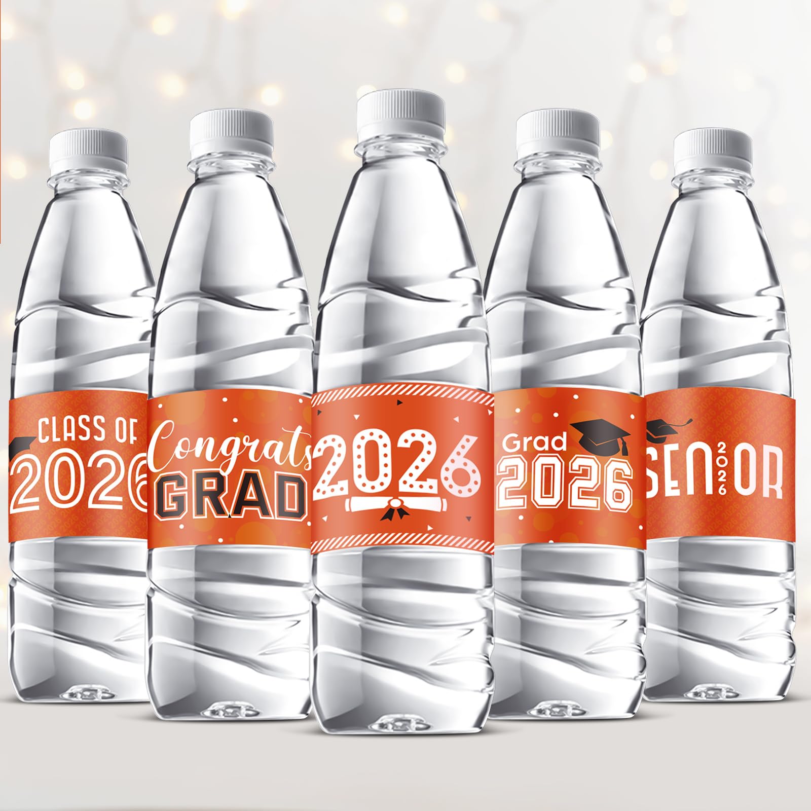 Outus 39 Pcs Graduation Decorations Water Bottle Labels 2026 Congrats Grad Stickers Class of Party Supplies for High School College Nursing Doctorate