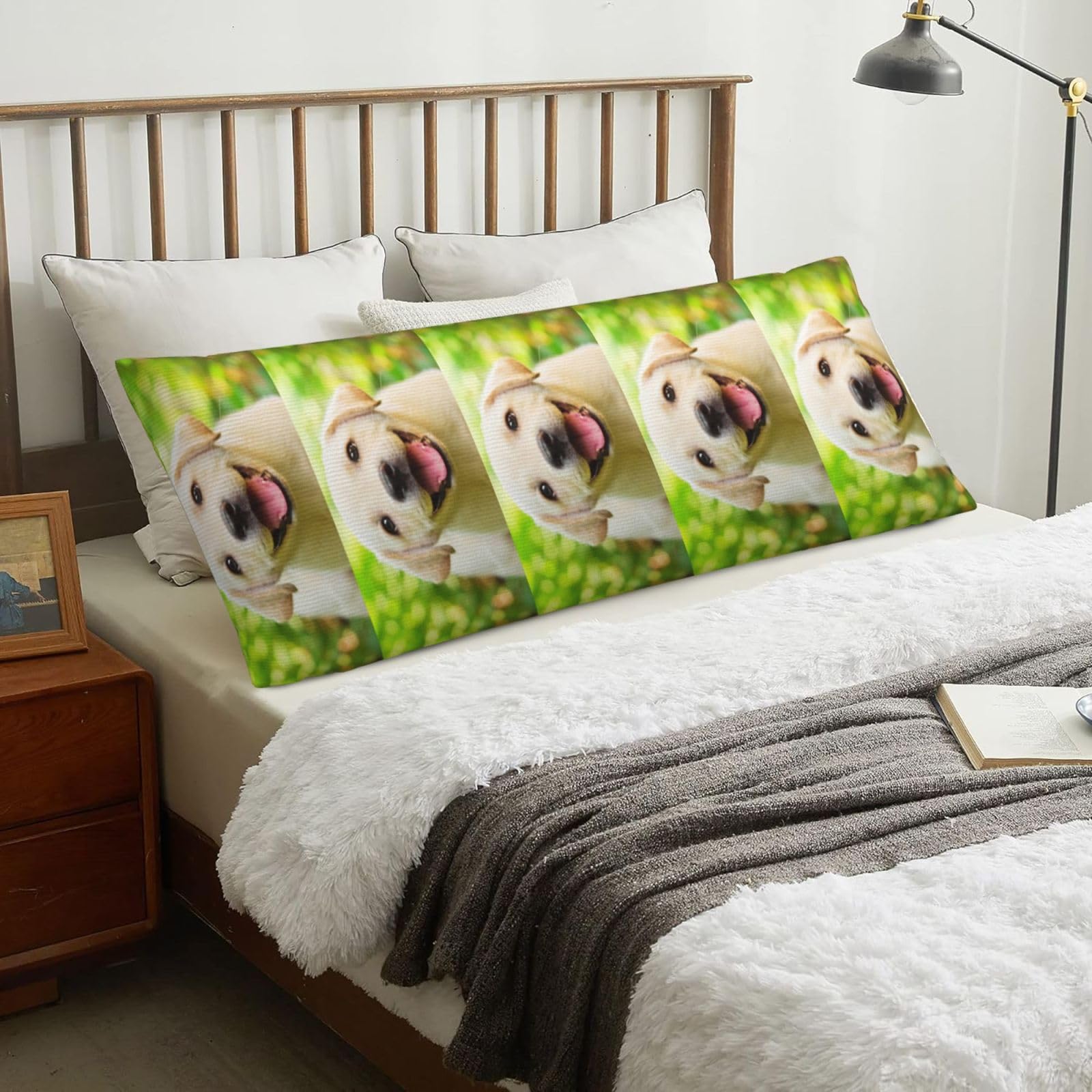 Labrador Retriever Puppy Dog, Body Pillow Cover with Zipper,Long Body Pillowcase 20 x 60 in