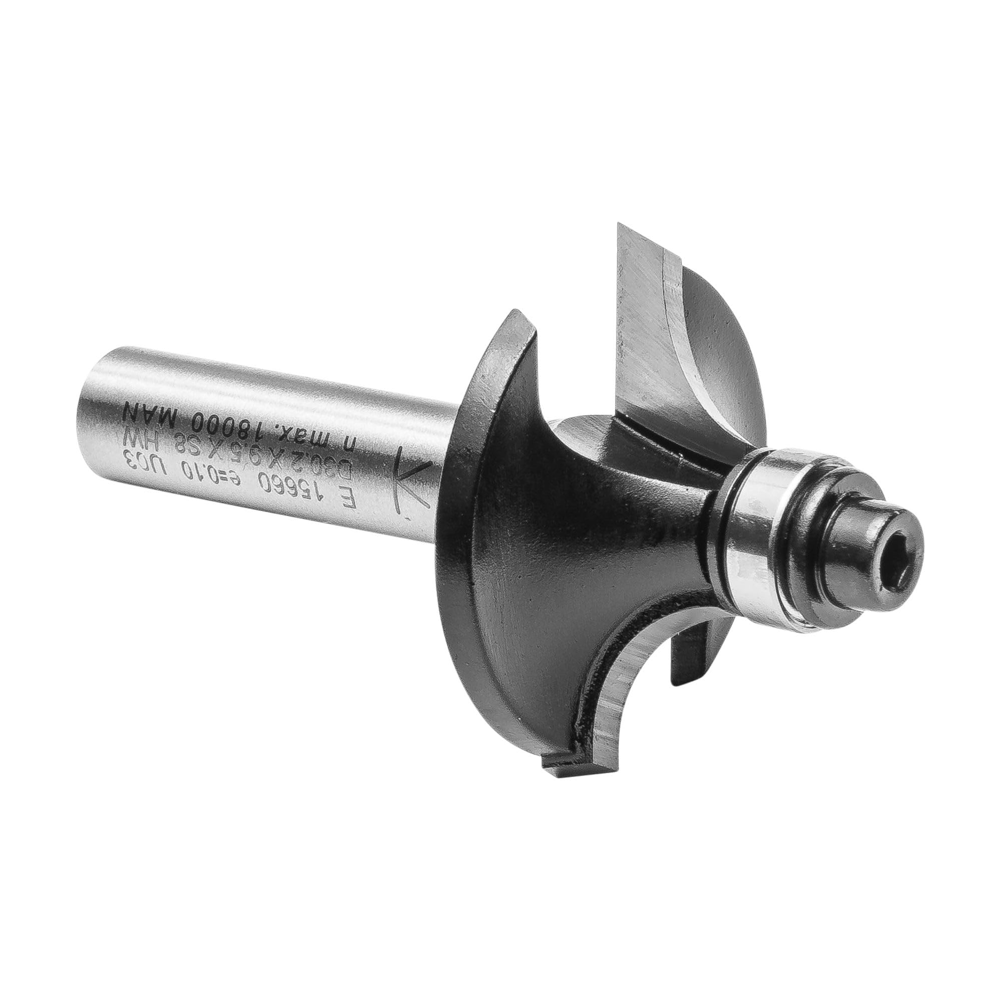ENT 15660 Frez ksztaltowy w wegliku, chwyt (S) 8 mm, srednica (D) 30,2 mm, NL1 10,5 mm, NL2 6,5 mm, SL 32 mm, ksztalt "A" z lozyskiem kulkowym