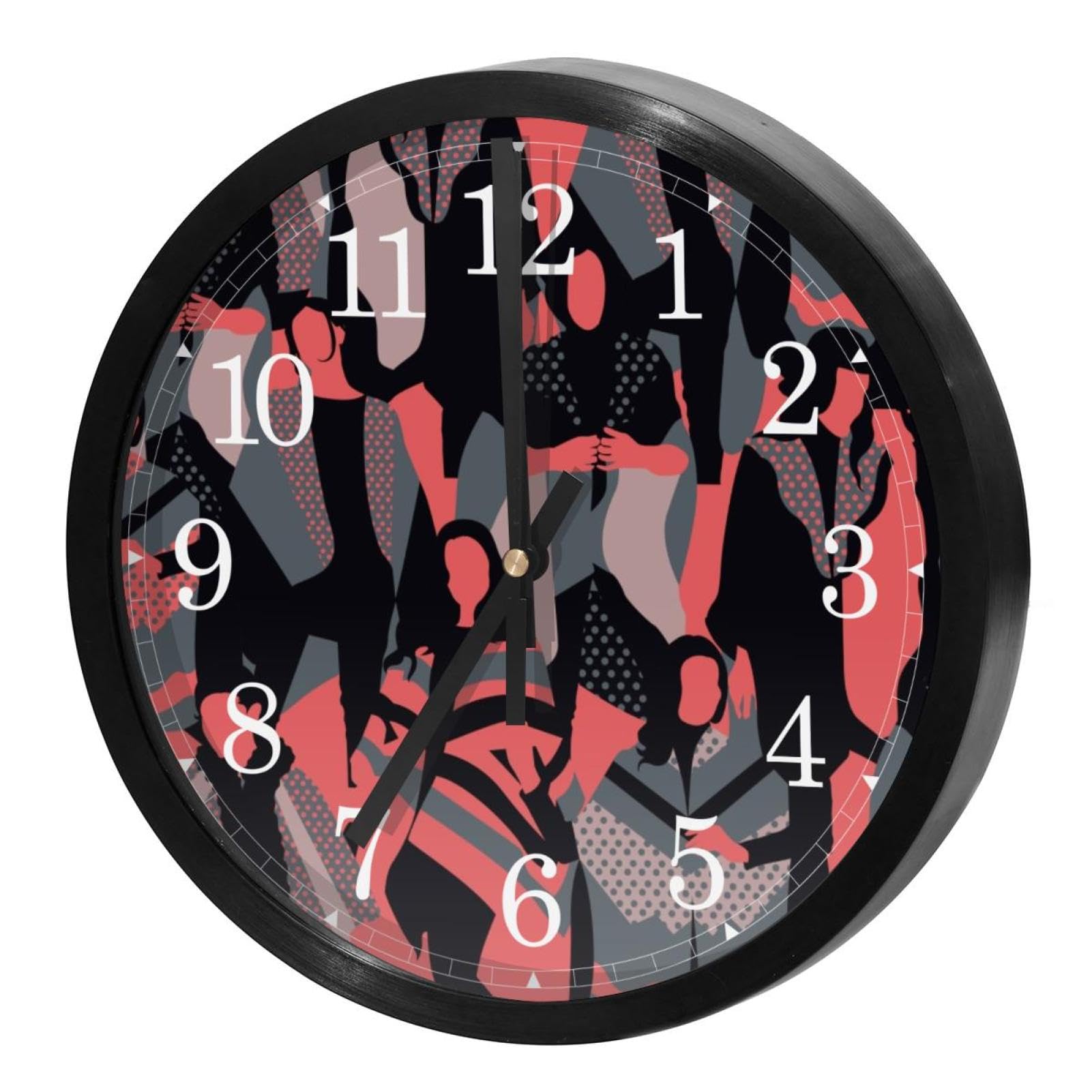 Horloge murale silencieuse à quartz ronde style poncho pour la cuisine