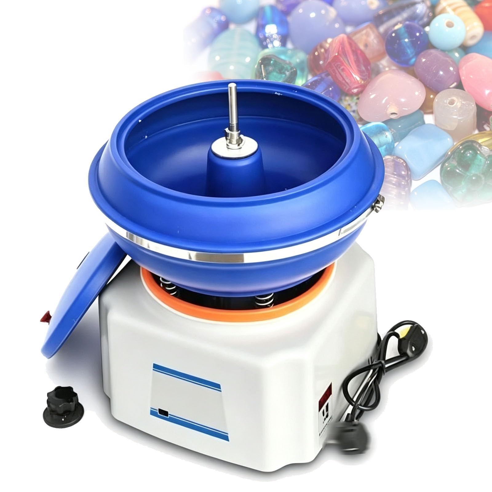 VILA SMO Electric 12" Vibratory Tumbler, Heavy Duty Industrial Polisher, Strong Load Capacity For Grinding And Polishing Workpiece Surface, Jewelry Accessories