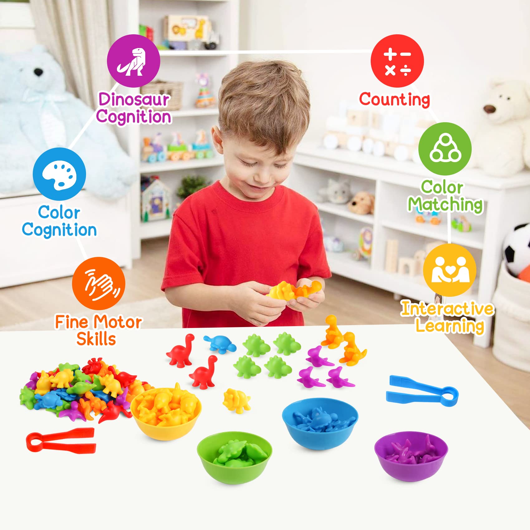 Snapklik.com : Skrtuan Counting Dinosaur Matching Toys