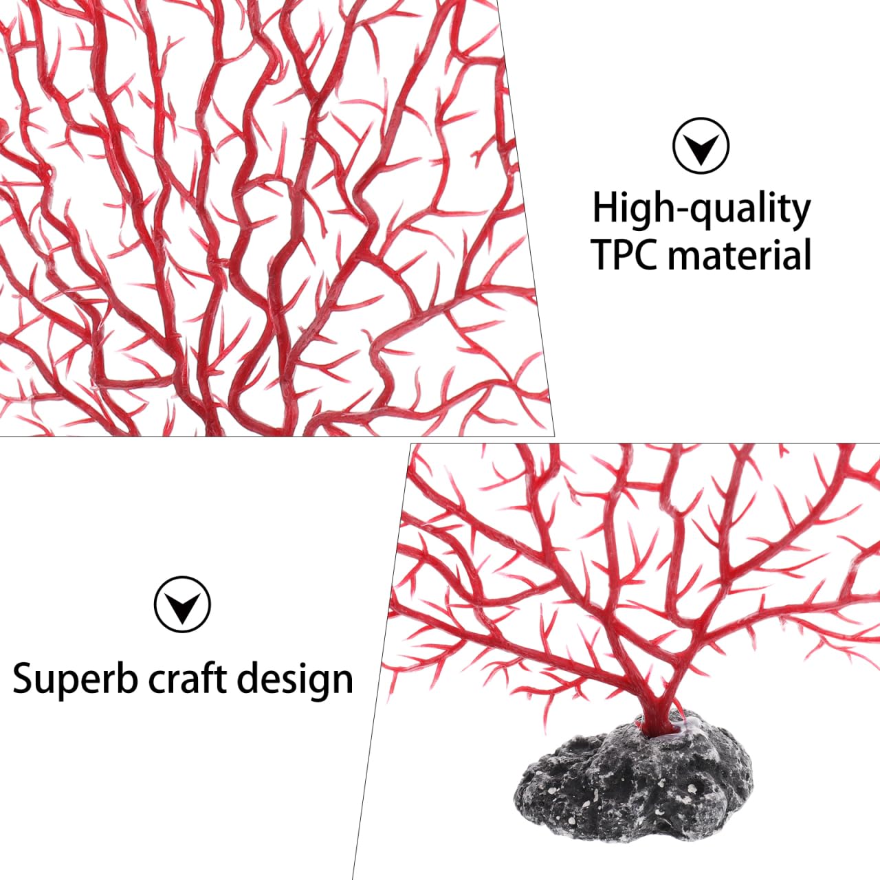 Happyyami Lot De 2 Branches De Corail Artificielles pour Aquarium Plantes Plastiques Ornementales De Taille Moyenne Décoration Naturelle Et Refuge pour Poissons