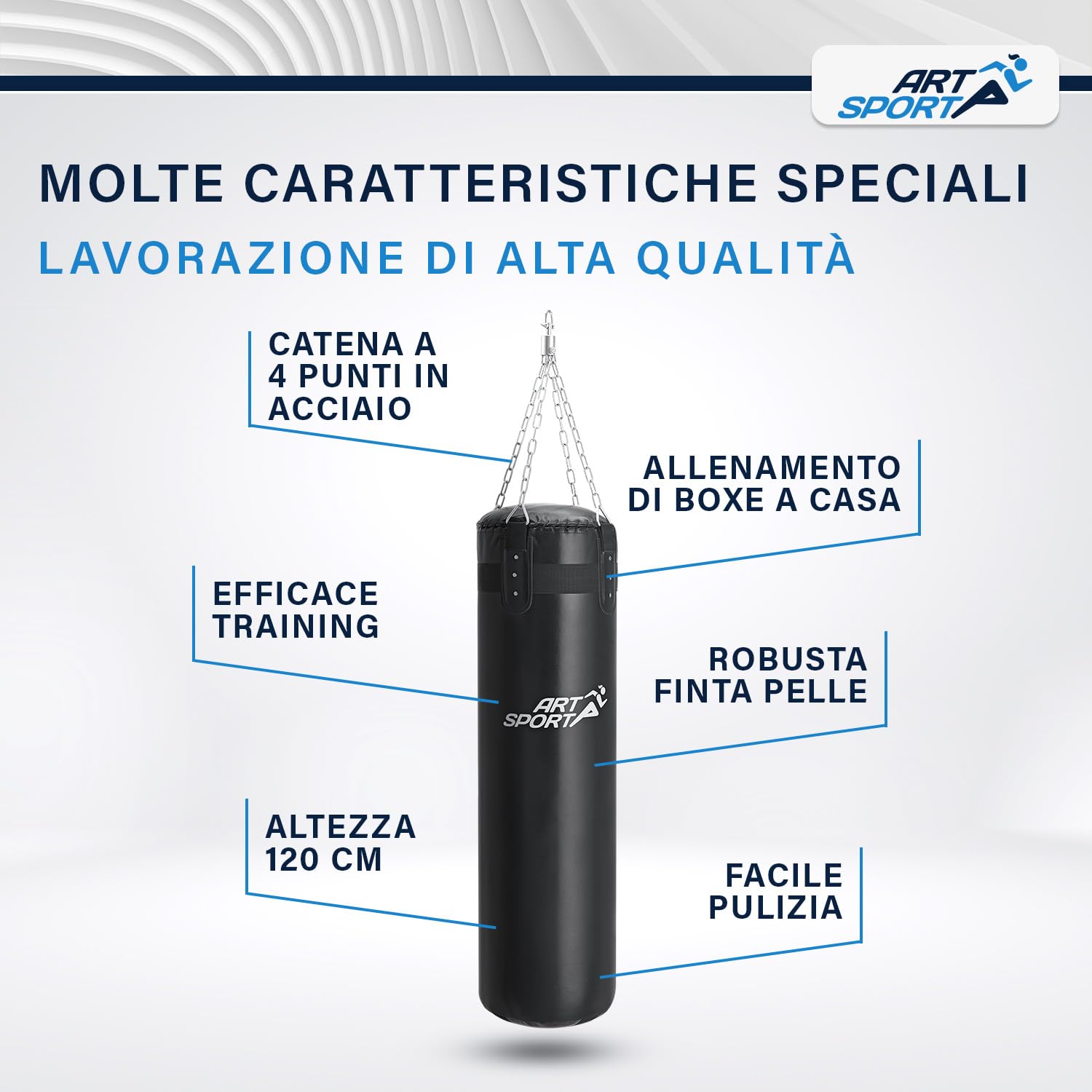 BORDSTRACT Set di Sacchi da Boxe da Appendere, Non Riempiti, Pesanti Sacco Boxe per Adulti e Bambini, con Benda da Boxe, Catene e Gancio, per MMA, Muay Thai, Karate(60CM-Verde