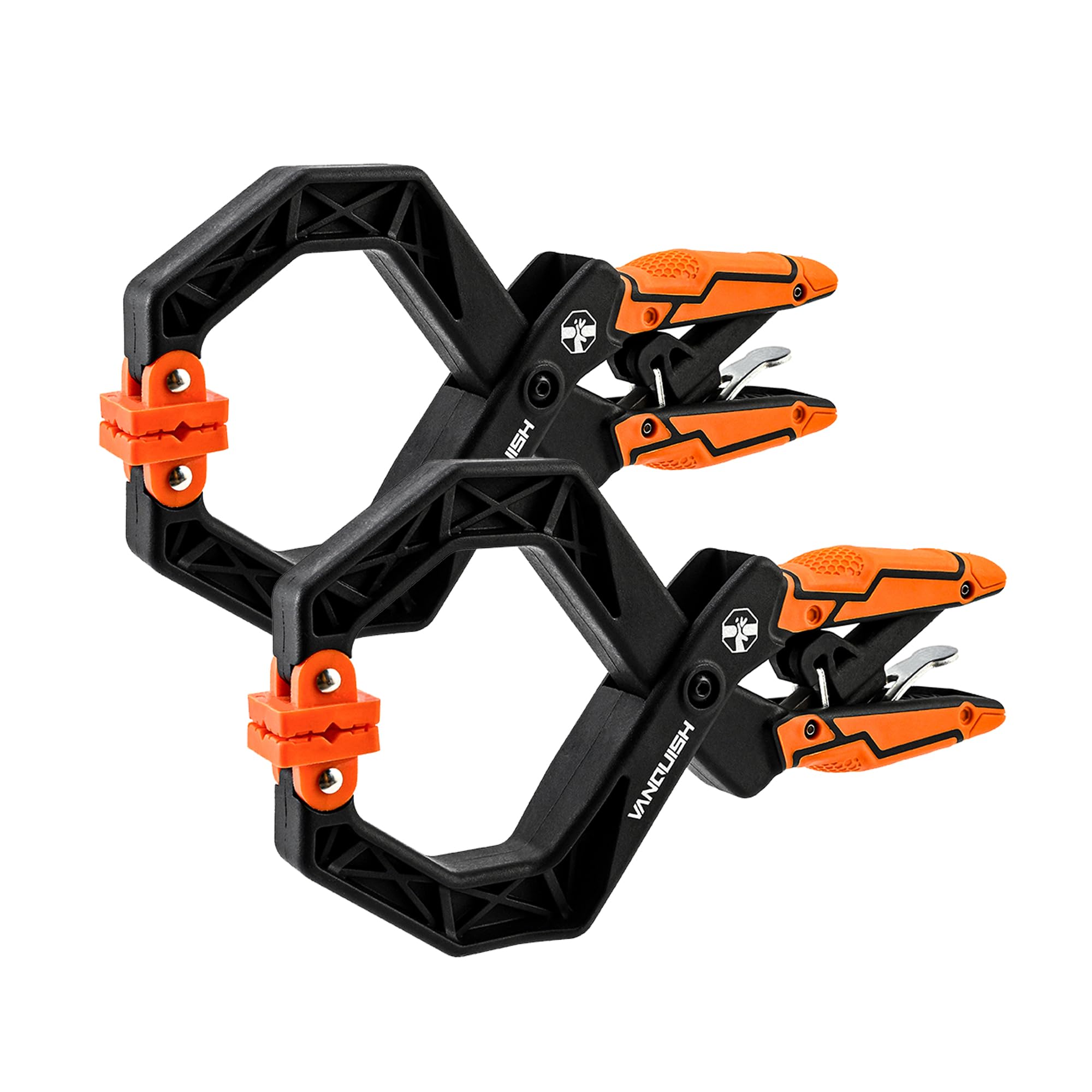 VANQUISH 2-Pack 4 Inch Quick-Release Ratcheting Wood Clamps for Woodworking, Professional Hand Clamps, Ergonomic Handles, 55 LBS Clamping Force, 3608-2