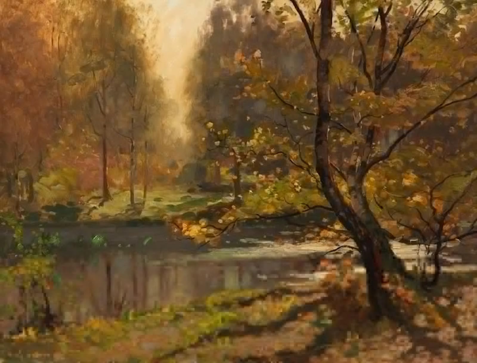 ARTXLXXBN Famous Art Print Poster Vintage Wall Art Morning Burnham Beeches Buckinghamshire by Thomas E. Mostyn Canvas Art Poster for Home Decor 60x90cm