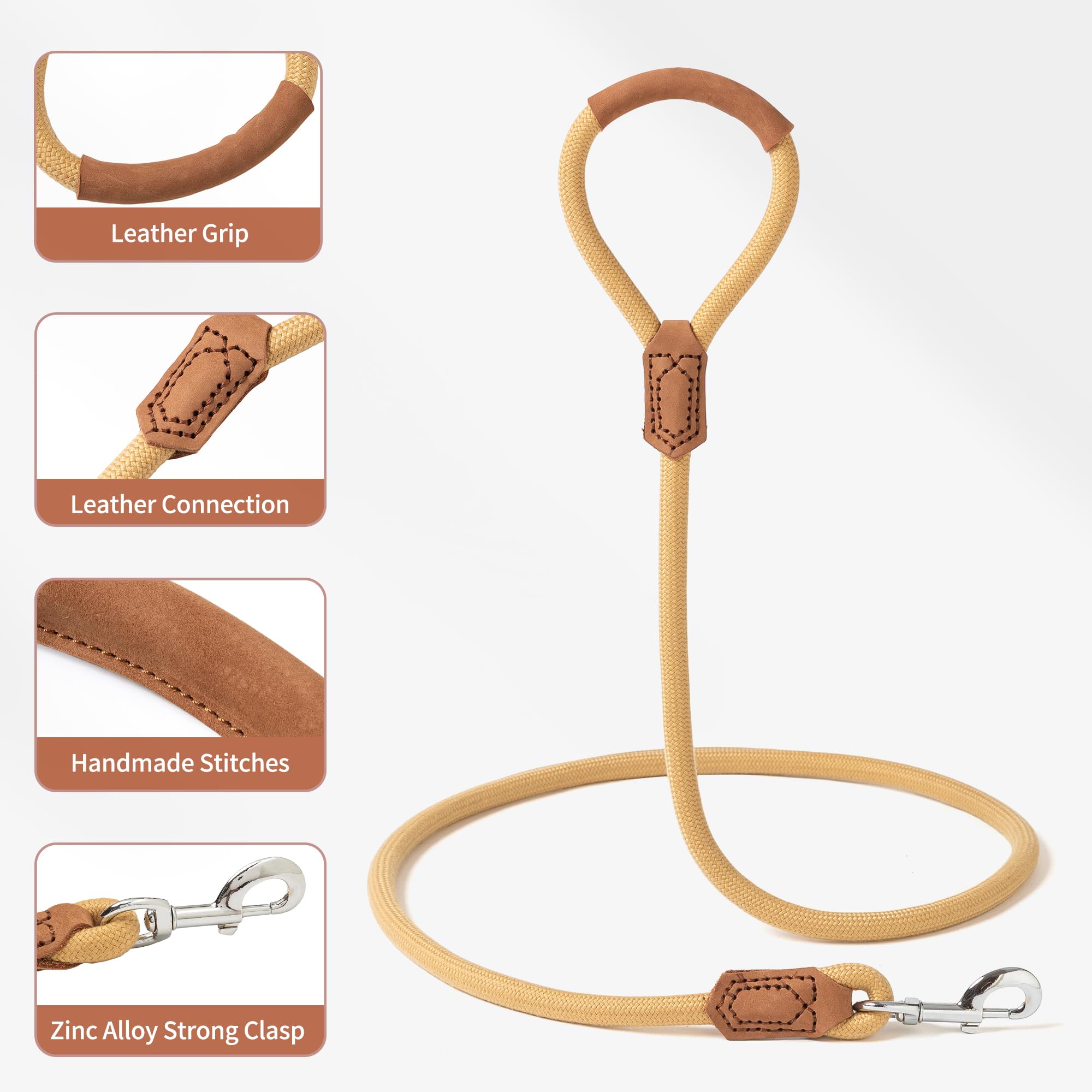 Mile High Life, Leather handle-Yellow, 48 Inch-1/2" - Image 4