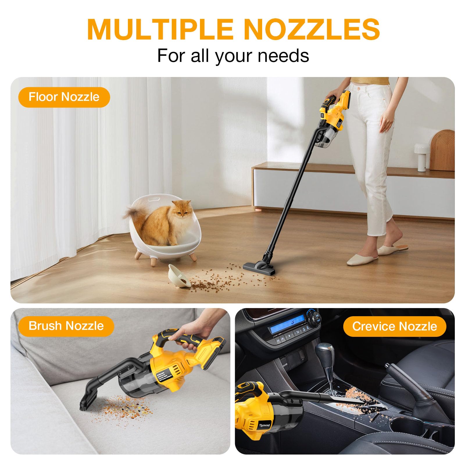 Aspiradora inalámbrica Dewalt 20 V, aspiradora de mano con filtro HEPA lavable, limpiador potente para coche, alfombras y muebles (batería no incluida)